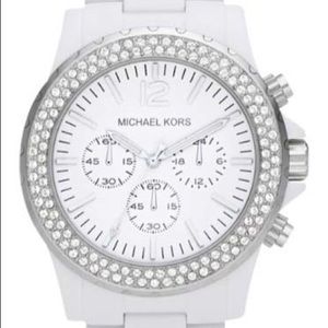 Michael Kors All-White Acrylic Glitz Ladies Watch MK5398